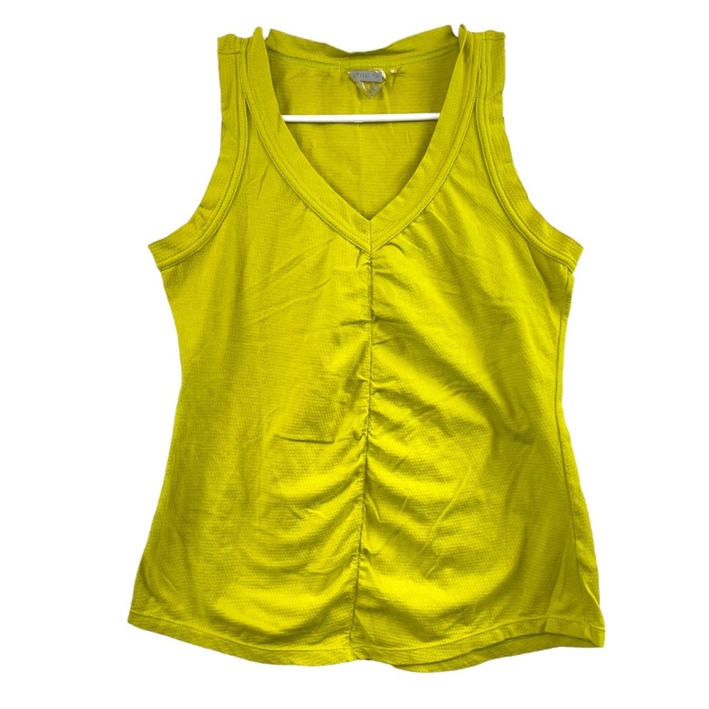 Athleta | Lime Green Ruched Running Tank Top Size Small